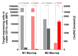 marker expression cytokini profile of M1 M2 macrophages flow cytometry