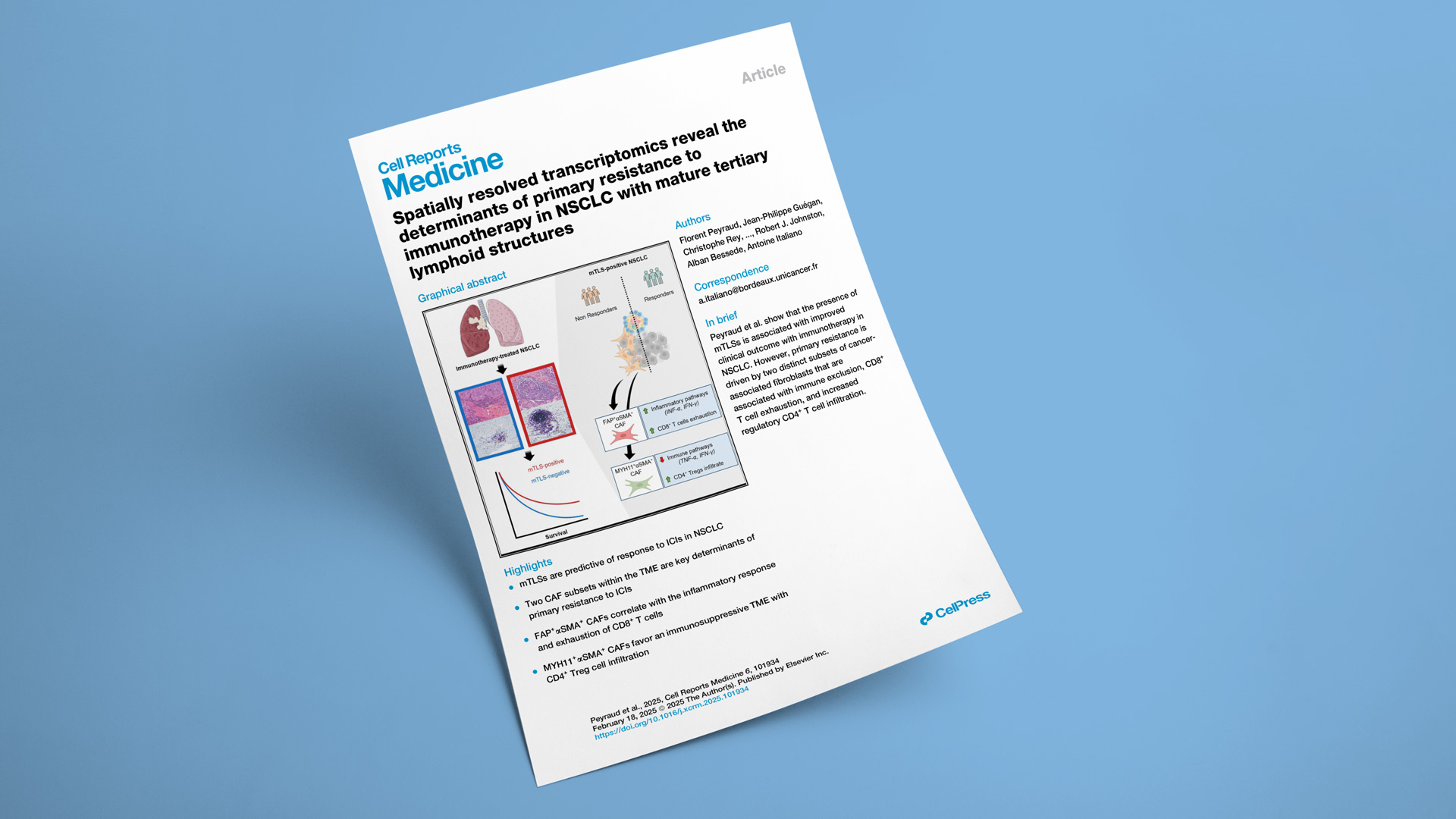 Spatial transcriptomics reveal the determinants of resistance to immunotherapy in NSCLC patients with mature TLS